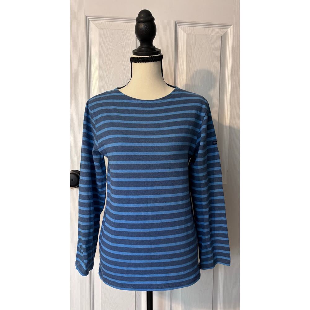 St. James Shirt Meridien Moderne Breton Stripe Long Sleeve Cotton Blue XS